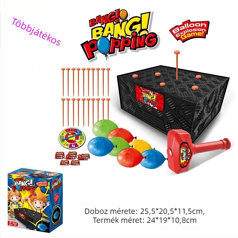 Többjátékos katapult társasjáték – interaktív szülő-gyerek játék, ABS/PP anyag, 4–6 éveseknek