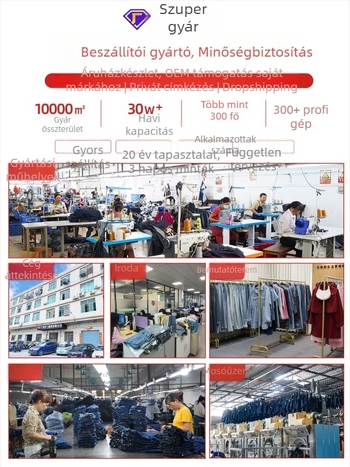 Denim farmernadrág egyenes szabású, magas derékú, 9/10 hosszú, 50–70% pamut és <30% poliészter, ősz 2025