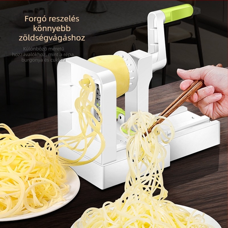 Kézihajtású, többfunkciós zöldségvágó burgonya reszelővel és sárgarépa reszelővel — AKL márka, kivitel: 420 szerszámacél + PS + TPR + ABS