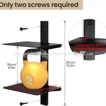 Falra szerelhető, 2-szintes lebegő könyvespolc otthoni irodához – fém könyv organizer és tároló polc