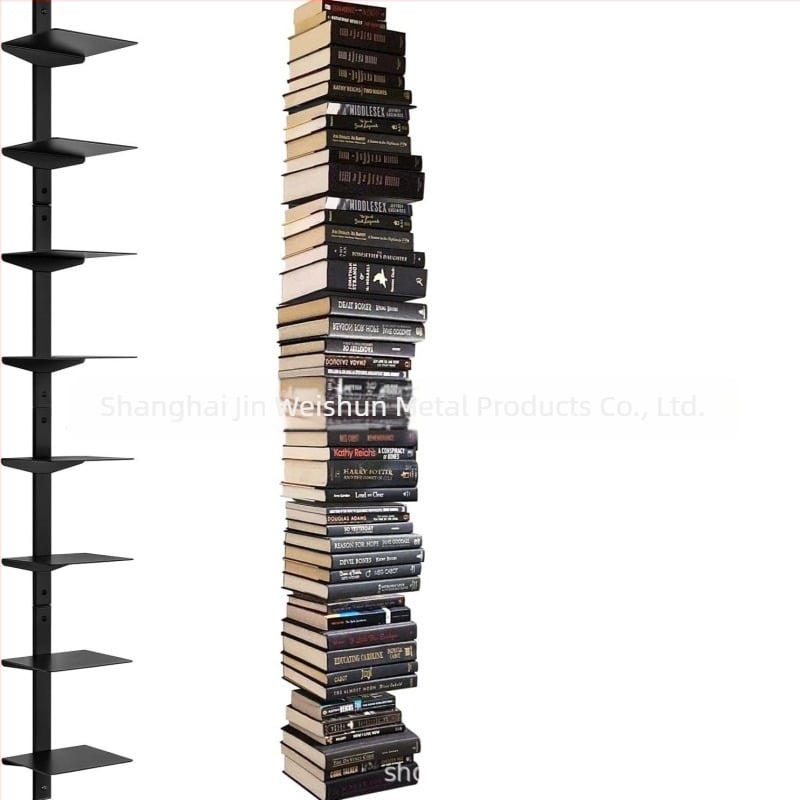 Falra szerelhető, 2-szintes lebegő könyvespolc otthoni irodához – fém könyv organizer és tároló polc