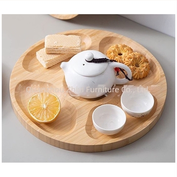 Öt rekeszes bambusz gyümölcstál, fa, modern minimalist dizájn