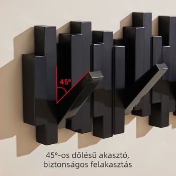 Piano billentyű ruhafogas falra szerelhető, modern minimalist stílus, anyagok: ABS+PP+vas+szilikagél, teherbírás 3 kg