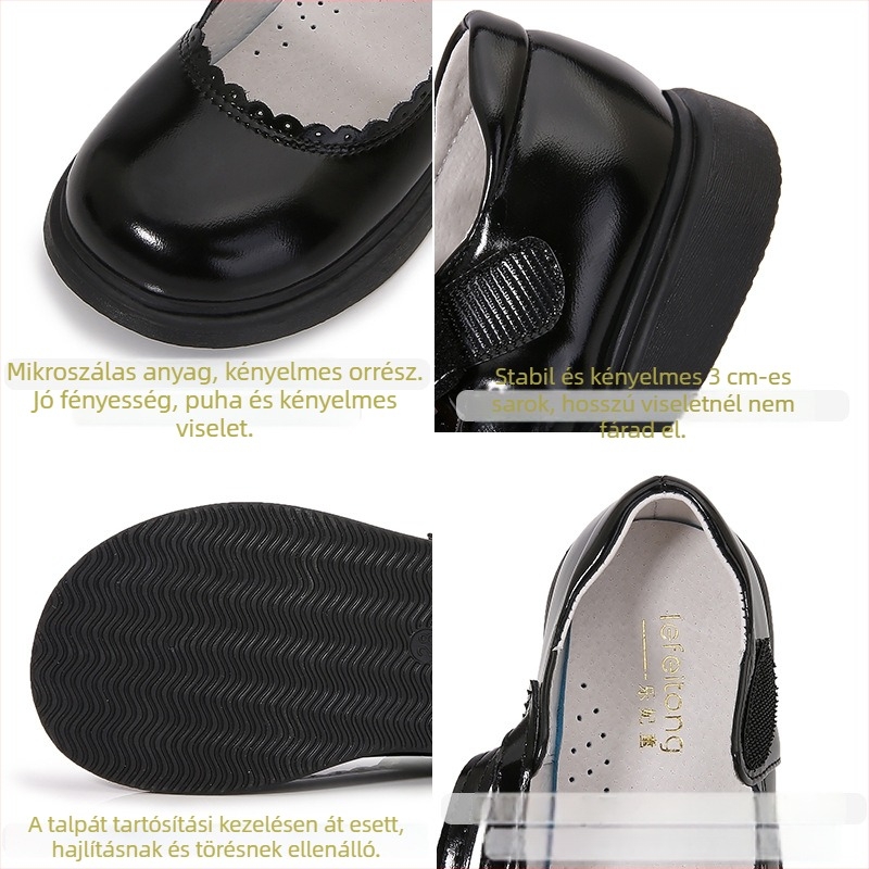 Lányoknak PU bőrből készült cipő, Velcro-záródás, boka fölötti magasság, gumírozott talp, vízálló és csúszásmentes