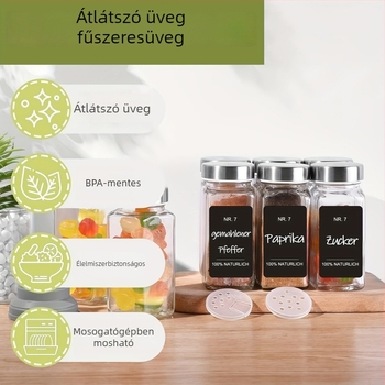 Háromszintes fűszerállvány üvegkelyhekkel és praktikus kiegészítőkkel, fúrásmentes szerelés, modern egyszerű stílus, fűszerpolc, 2014 téli bevezetés