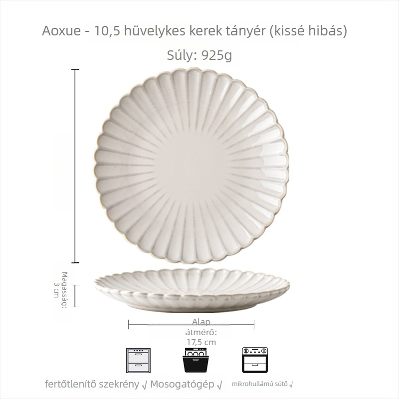 Porcelán tál – dombornyomott szirmos mintával, koreai stílus, szabálytalan alak, ajándékba kész