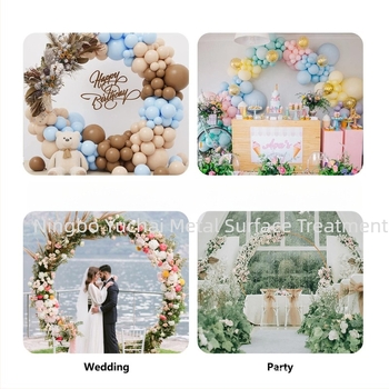 Vasból készült kör alakú ív állvány esküvői háttérhez, esküvői dekoráció ív formájában