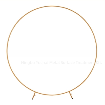 Vasból készült kör alakú ív állvány esküvői háttérhez, esküvői dekoráció ív formájában