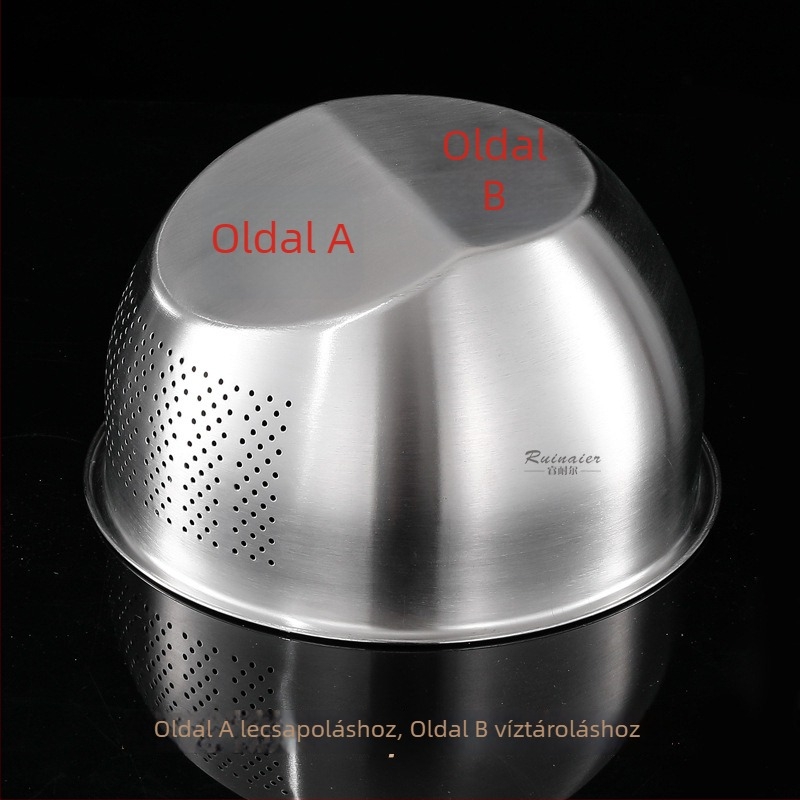 304 rozsdamentes acél ferde aljzattal rendelkező leeresztő mosóedény, vastagított kivitel, többfunkciós zöldségek, gyümölcsök és rizs öblítésére