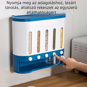 Yuyang rizstároló doboz, nedveség- és rovarbiztos, PP műanyag, logó testreszabás elérhető