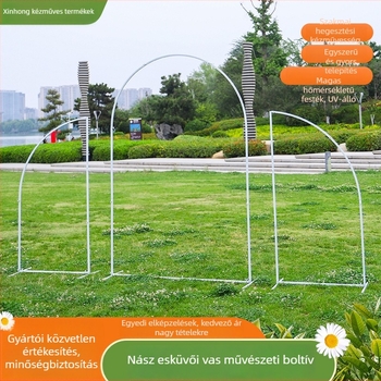 Vas esküvői boltív kültéri színpadi háttérhez – testreszabható dekor, karton csomagolás, Xinhong márka