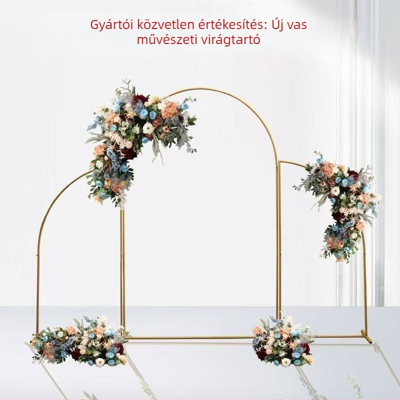 Vas esküvői boltív kültéri színpadi háttérhez – testreszabható dekor, karton csomagolás, Xinhong márka