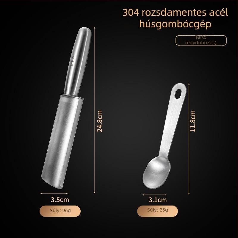 Húsgolyó készítő, 304 rozsdamentes acél, forma húsgolyókhoz, halgolyókhoz és garnéla-golyókhoz