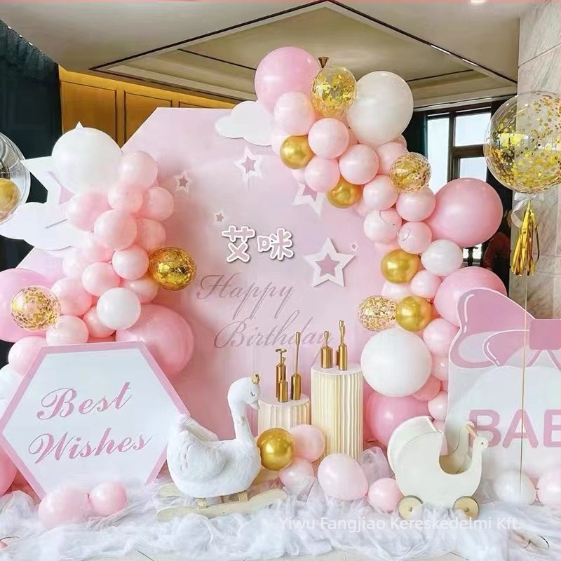 Latex balon dekorációs készlet a színpadhoz: kézzel készített, testreszabható, születésnapi és esküvői partikhoz