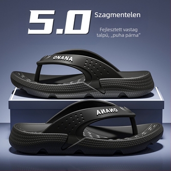 Férfi flip-flopok, csúszásmentesek, nyitott lábujjakkal, EVA felső és talp, vastag injektált talp, casual nyári strandcipő (Summer 2025)