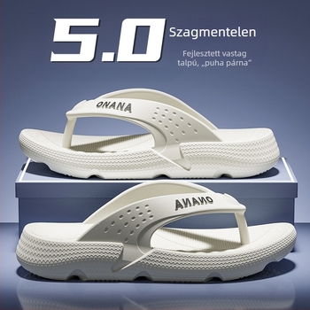 Férfi flip-flopok, csúszásmentesek, nyitott lábujjakkal, EVA felső és talp, vastag injektált talp, casual nyári strandcipő (Summer 2025)