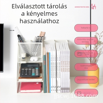 Fém iratrendező polc, 3-szintes, modell Z2301, kétoszlopos kapacitás, 8 cm-es távolság a polcok között