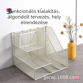 Fém iratrendező polc, 3-szintes, modell Z2301, kétoszlopos kapacitás, 8 cm-es távolság a polcok között