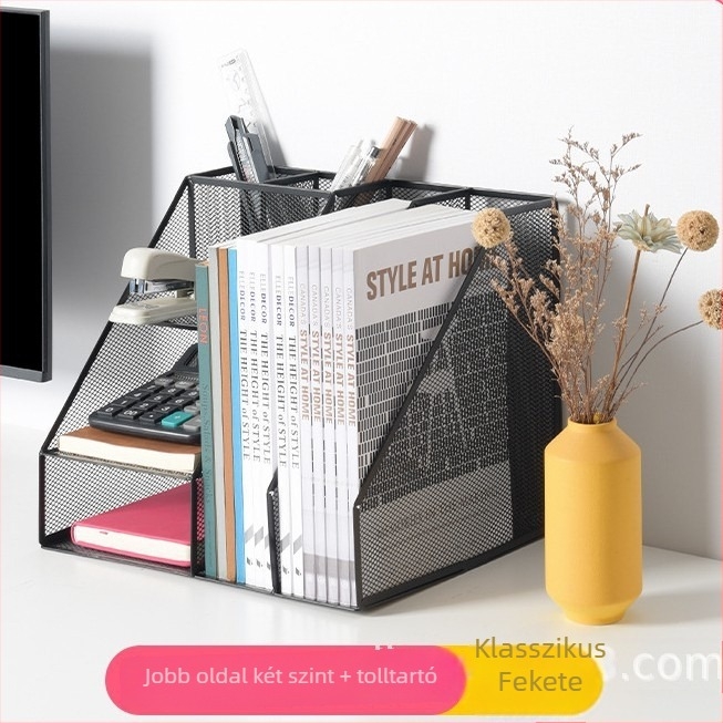 Fém iratrendező polc, 3-szintes, modell Z2301, kétoszlopos kapacitás, 8 cm-es távolság a polcok között