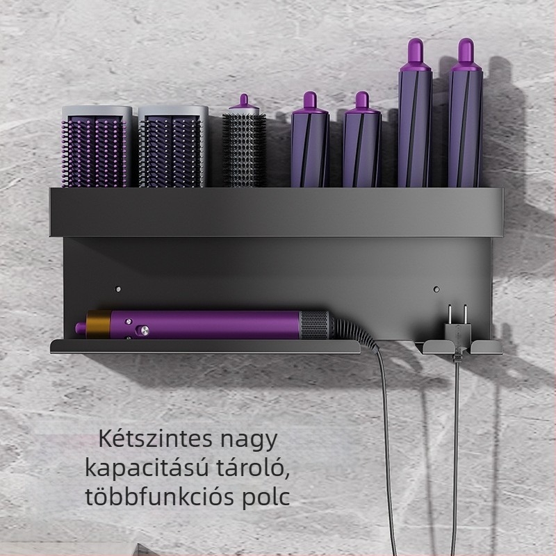 Fali tartó Dyson curling és hajszárító – alumíniumötvözet, modell 0401, teherbírás 15 kg, márka Jinfeng, felületkezelés szórt festés
