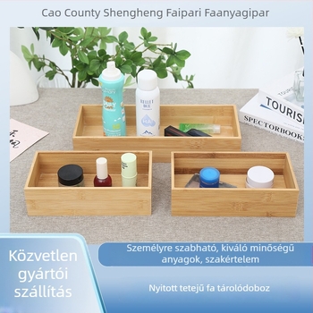 Asztali tároló doboz fedél nélküli, fa, modell SH-1006, 1 liter kapacitás, kozmetikai és egyéb apró tárgyak rendezője.