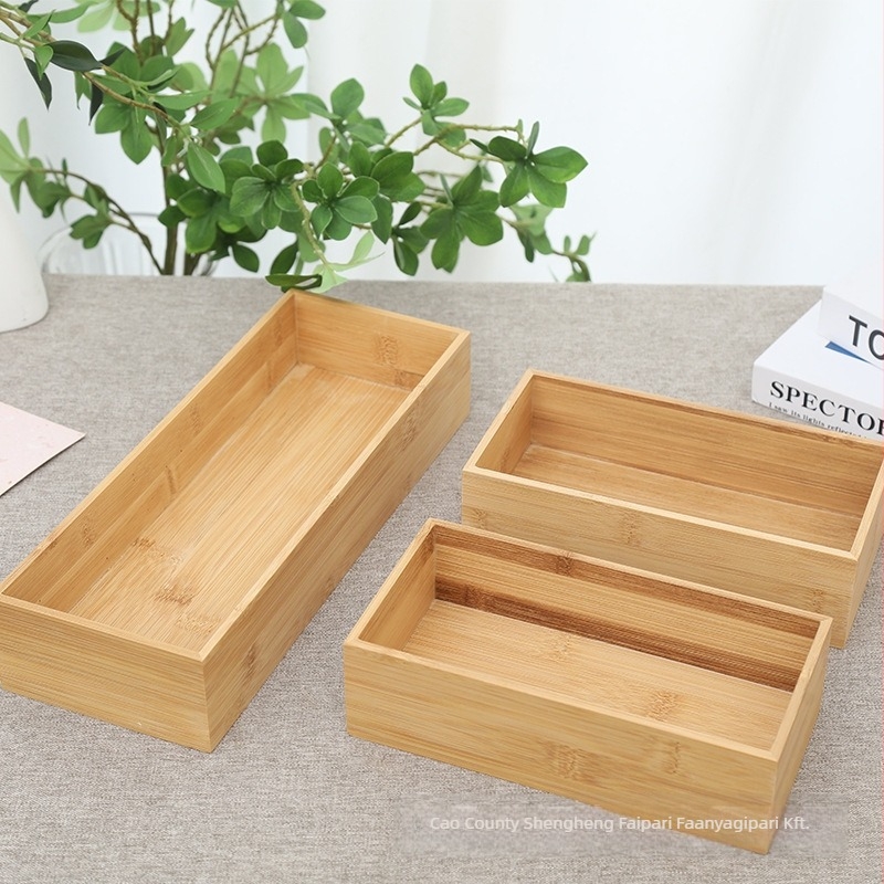 Asztali tároló doboz fedél nélküli, fa, modell SH-1006, 1 liter kapacitás, kozmetikai és egyéb apró tárgyak rendezője.