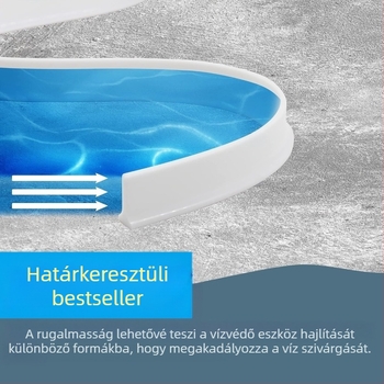 Fürdőszobai szilikon tömítőcsík, puha szilikon, öntapadós, vízmegtartó gát a száraz–nedves elválasztáshoz
