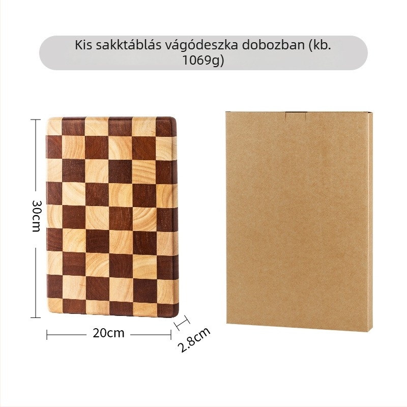 Kreatív kockás vágódeszka, faanyagból készült konyhai deszka gyümölcsök és ételek előkészítéséhez