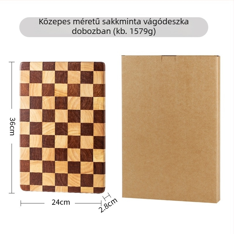 Kreatív kockás vágódeszka, faanyagból készült konyhai deszka gyümölcsök és ételek előkészítéséhez