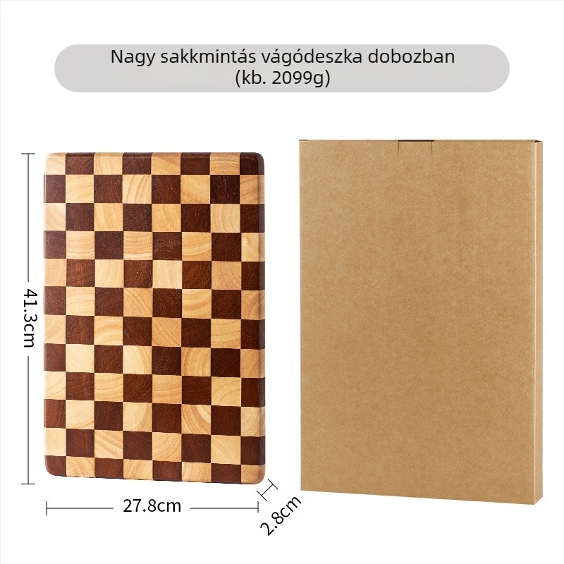 Kreatív kockás vágódeszka, faanyagból készült konyhai deszka gyümölcsök és ételek előkészítéséhez
