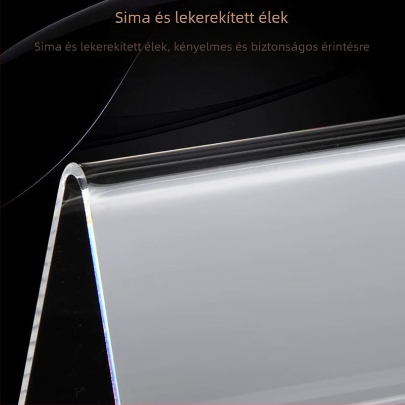 Diák névjegy, V-alakú háromszögű üléshez (akril; kiállítási állvány; asztali kijelző)