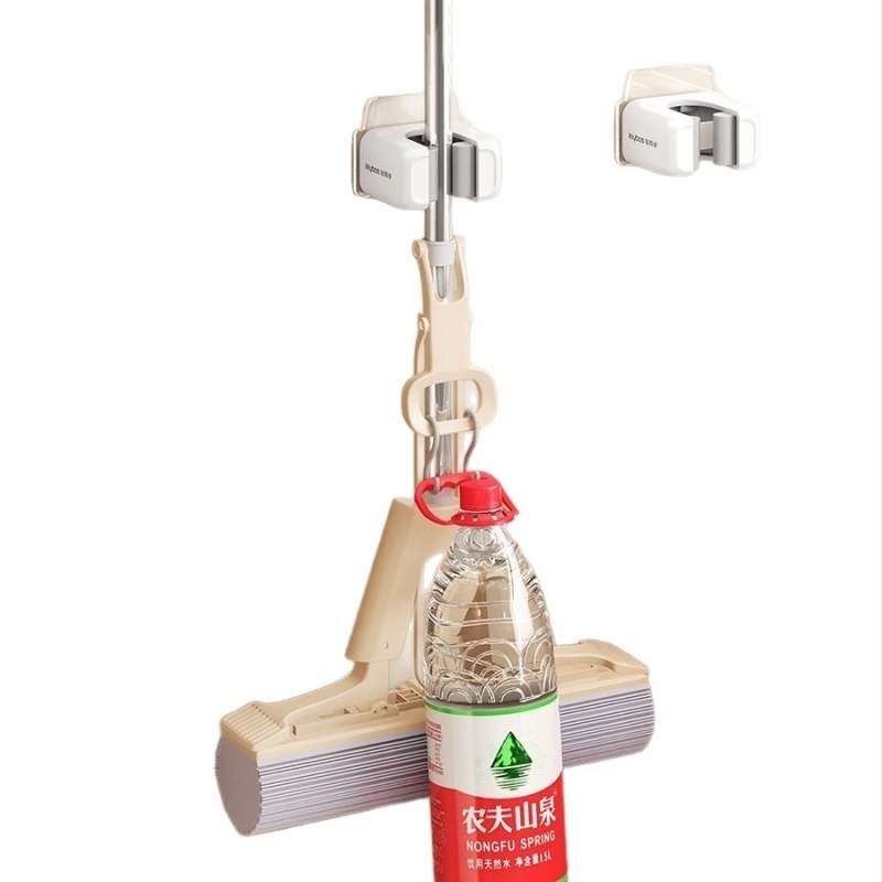 Falas mop tartó klipsz, fúrás nélküli telepítés, műanyag, modell JBS-TBKZ-Q21G-JWT