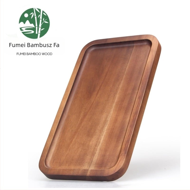 Fumei akácfa sorozat, bambusz téglalap alakú vacsora tálca – minimalist design