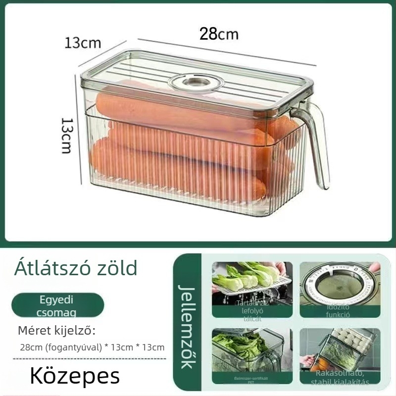 Hűtőszekrény tároló doboz fedővel — Lily of the Valley; élelmiszer-minőségű műanyag; egyszerű stílus; tárolás, megőrzés, leeresztés