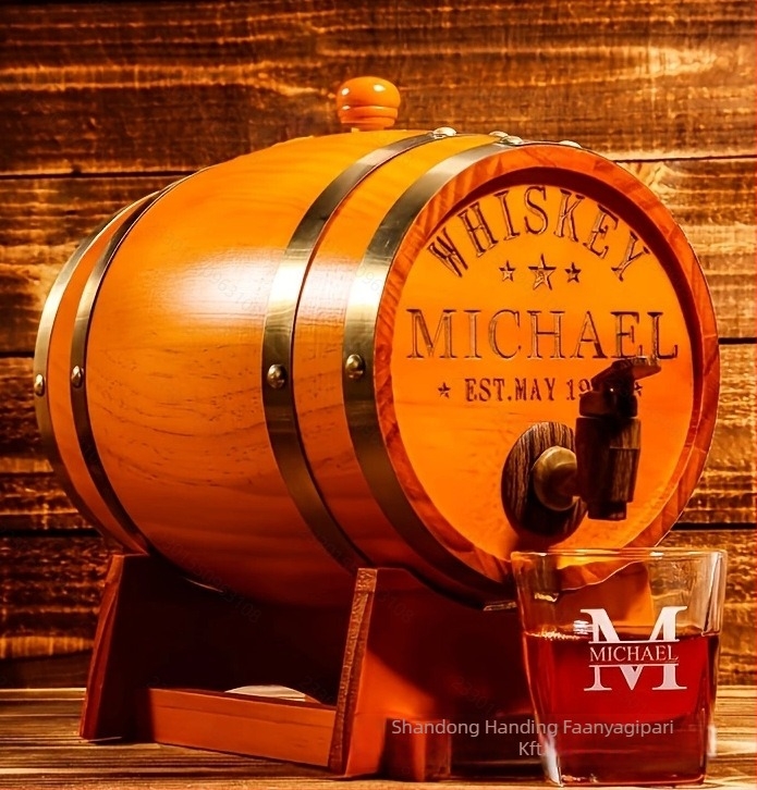 Retro fa italtartó hordó csappal, háztartási használatra – Márka Handing, Modell 2025418, Kód Hd-418