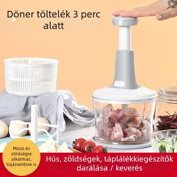 Kézi húsdaráló és többfunkciós konyhai zöldségvágó, prés-típusú, élelmiszer-minőségű műanyag