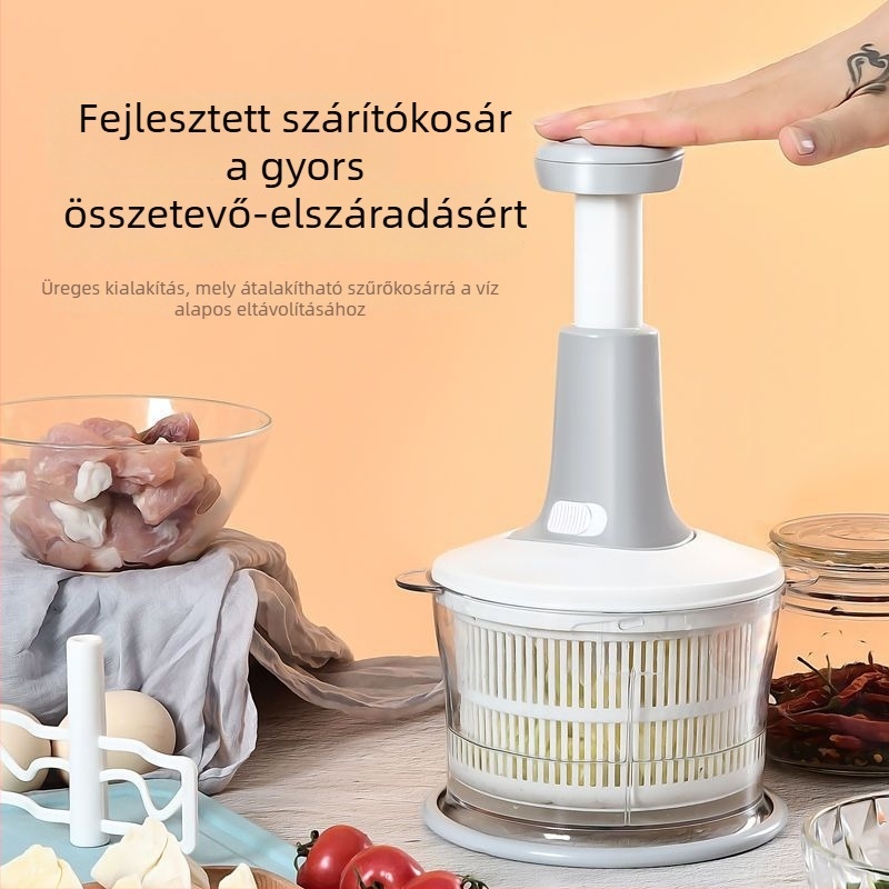 Kézi húsdaráló és többfunkciós konyhai zöldségvágó, prés-típusú, élelmiszer-minőségű műanyag