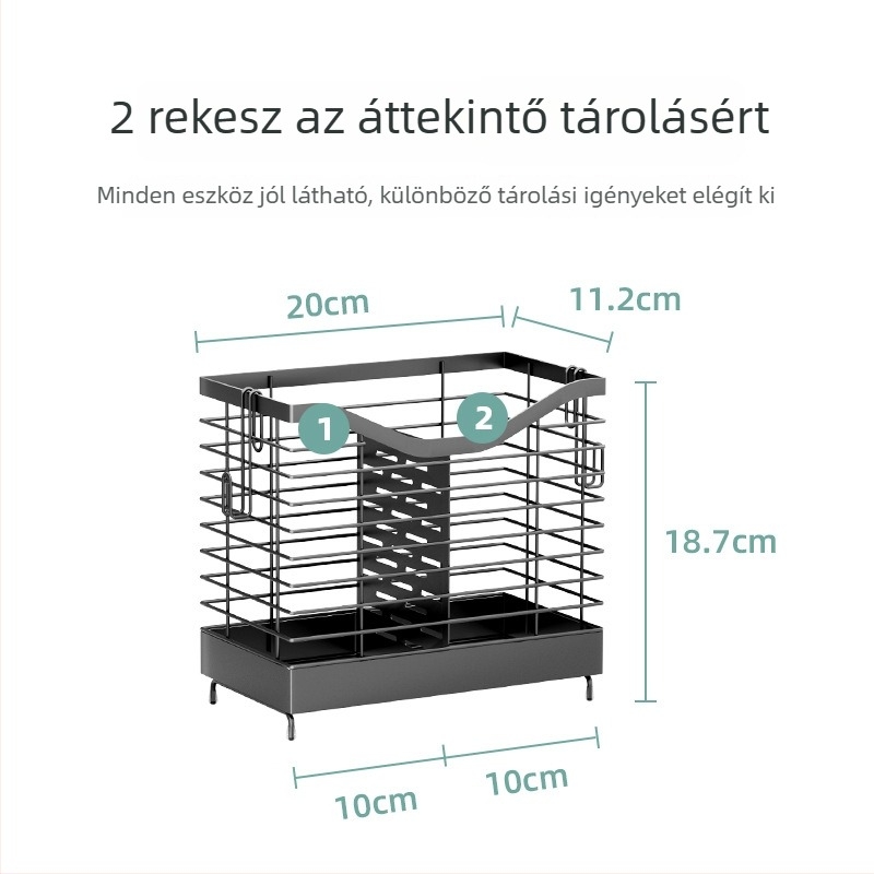Guannian Mozgatható fém konyhai edény- és eszköztároló – többfunkciós, szerelés nélkül, modern minimál stílus