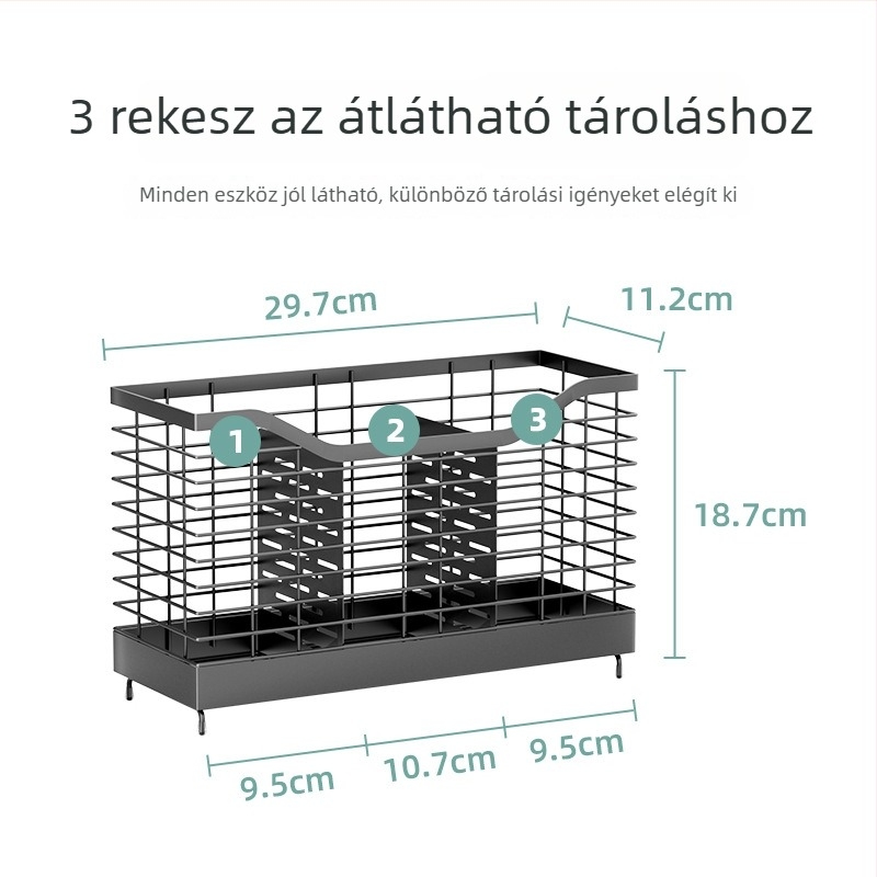 Guannian Mozgatható fém konyhai edény- és eszköztároló – többfunkciós, szerelés nélkül, modern minimál stílus