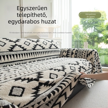 Amerikai stílusú sarokkanapé huzat, plüss anyag, kockás mintázat, testreszabott feldolgozás