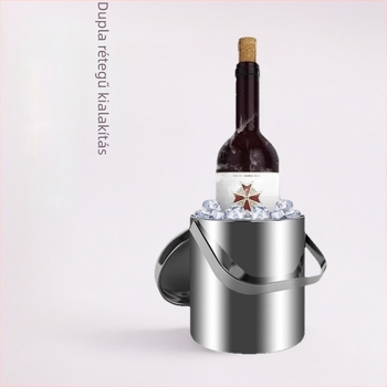 304 rozsdamentes acél jégvödör dupla falú szigeteléssel, hordozható bárhoz és karaokehoz