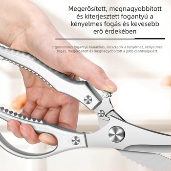 4MM-es nehéz konyhai olló madárcsontokhoz – Rozsdamentes acél, többfunkciós, csontvágó olló csirke, kacsa, lud és hal számára