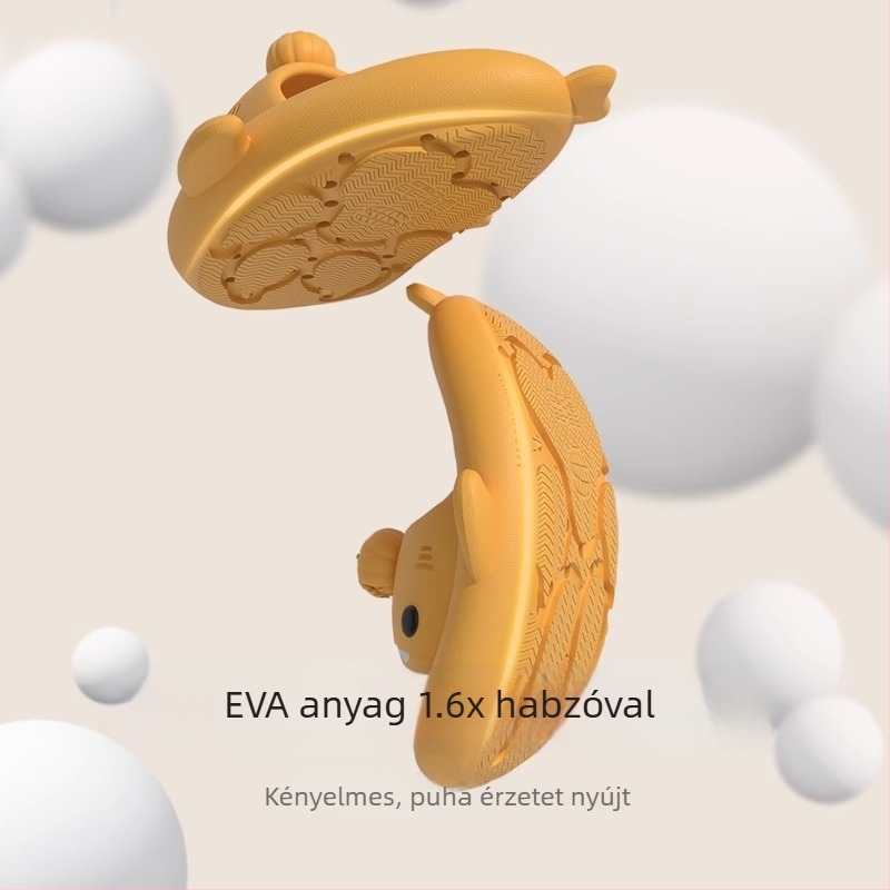 Uniszex pántos szandál, EVA felső és talp, kerek orr, rajzfilm tök-cápa motívummal, Late Time