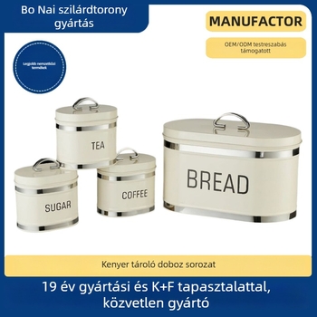 4 darabos galvanizált vas tároló doboz készlet - négyzetes alakú, kapacitás 4.1-5 L, 5 réteg a frissesség megőrzésére