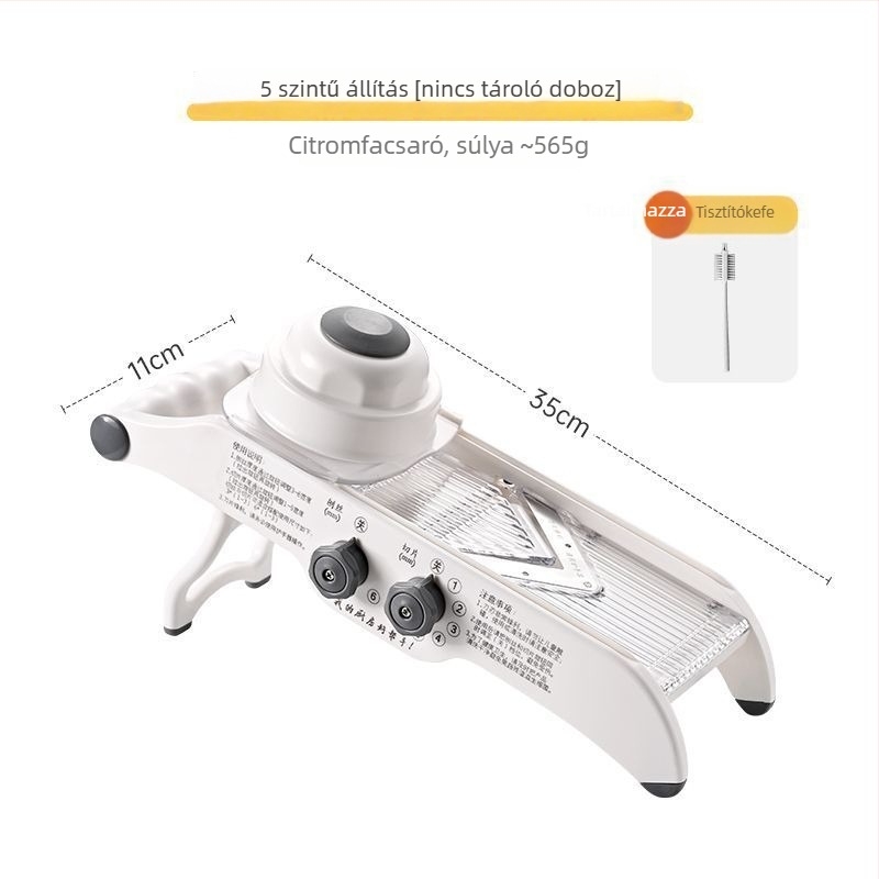 Többfunkciós zöldségvágó családi használatra, automata működés, állítható burgonya vastagság, citrom szeletelő és gyümölcs szeletelő; műanyag konyhai eszköz