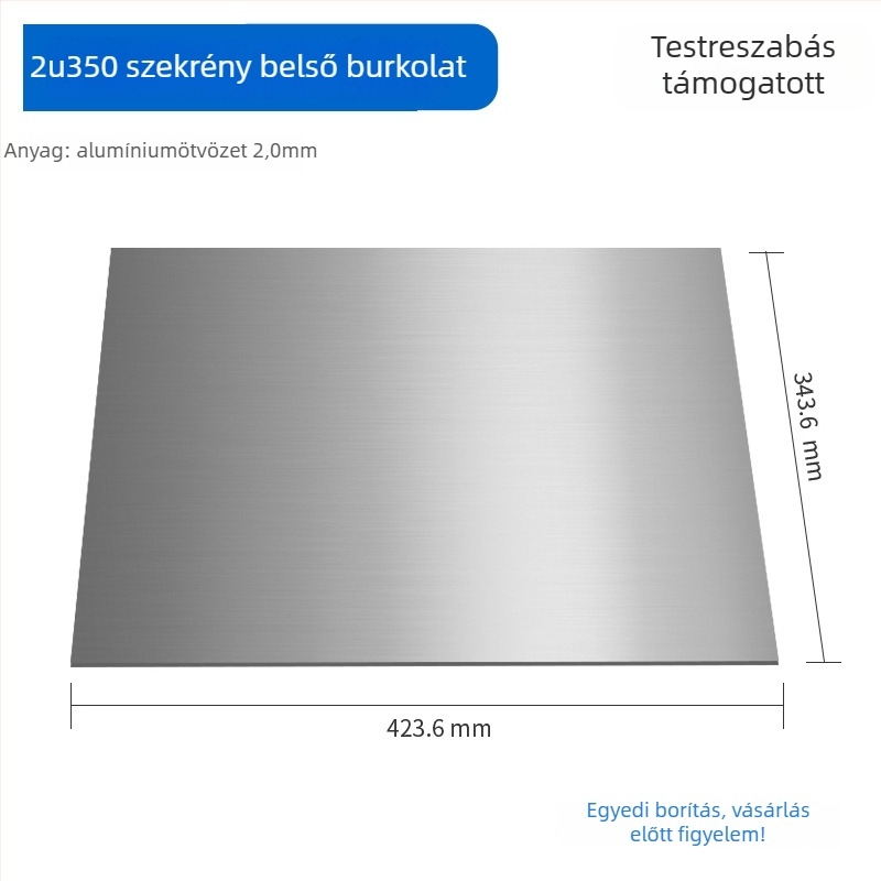 Szerverház panel – alumínium ötvözet, MicroATX kompatibilis, USB 2.0 előlapi csatlakozó, tömeg 1 kg, méret 430 mm