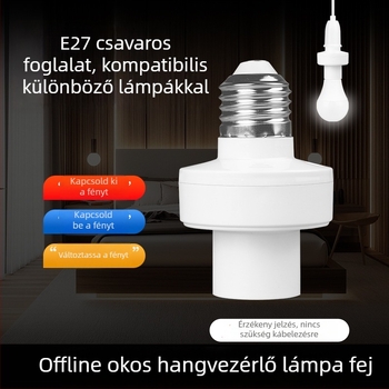 Intelligens hangvezérlésű LED-lámpa E27-es foglalattal és távirányítóval