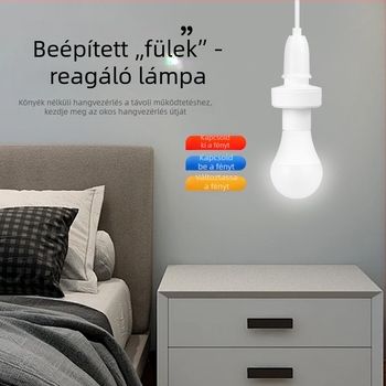 Intelligens hangvezérlésű LED-lámpa E27-es foglalattal és távirányítóval