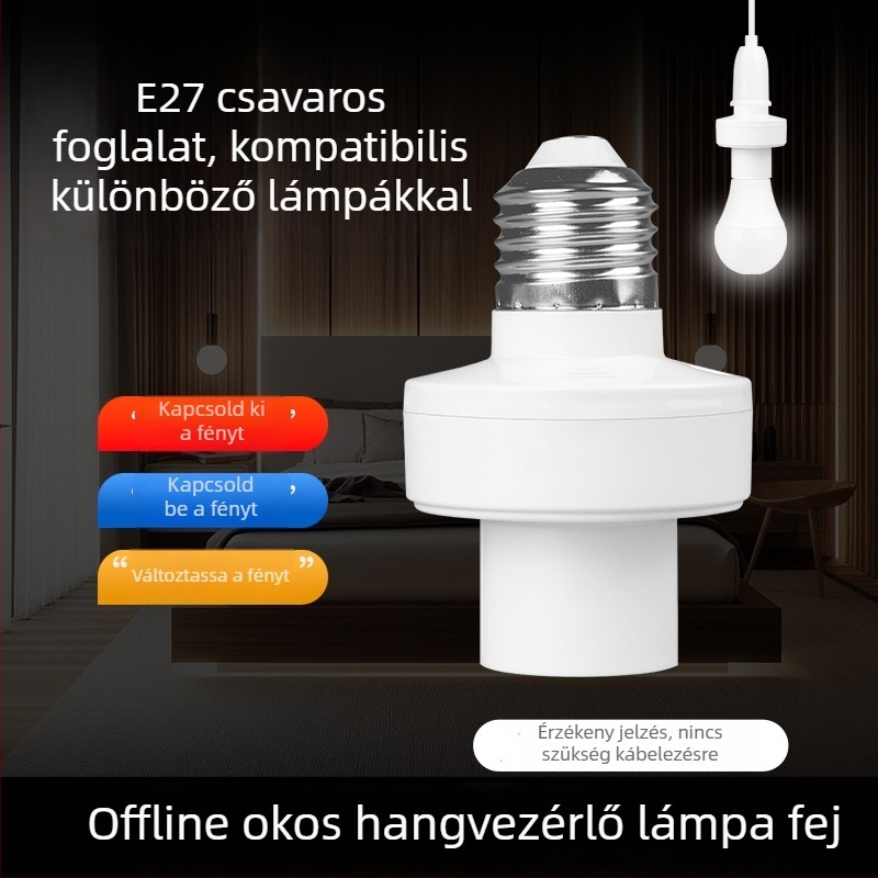 Intelligens hangvezérlésű LED-lámpa E27-es foglalattal és távirányítóval