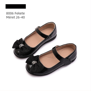 Lányos PU bőr cipő, kínai stílus, Velcro pánt, PU belső és talpbetét, TPR talp